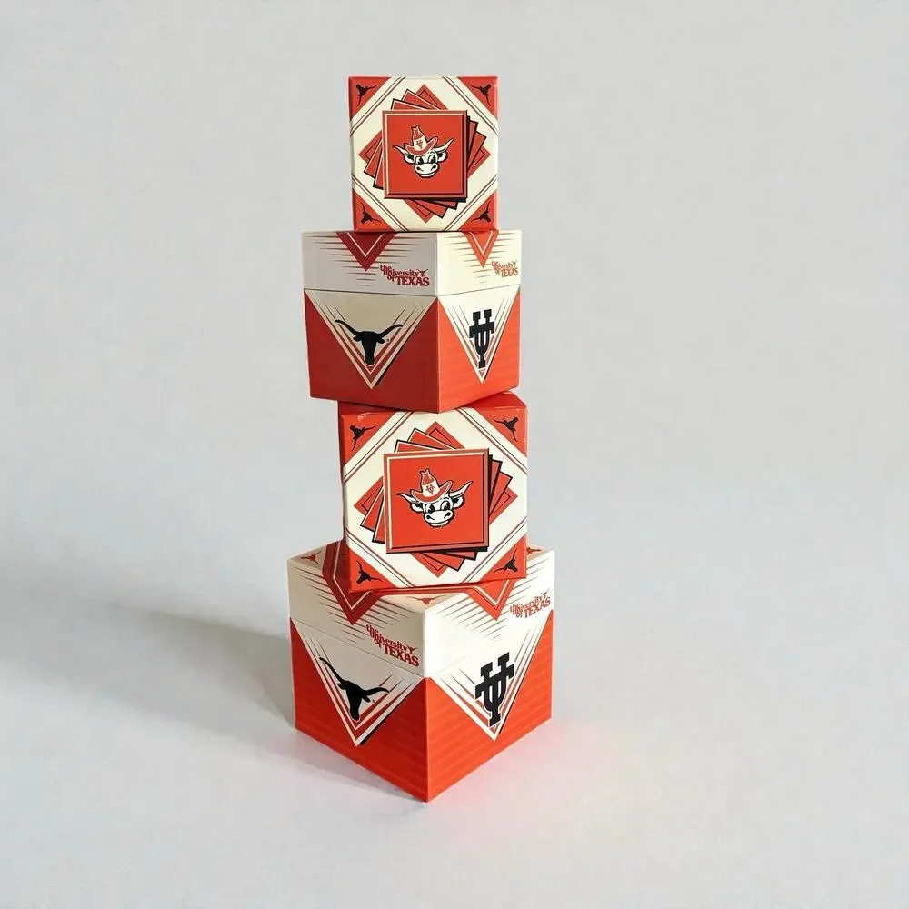 Set Of 4 Vintage Logo Boxes “vault UT Bevo” University of Texas